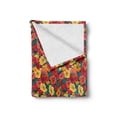 thumbnail image 2 of Anemone Flower Soft Flannel Fleece Blanket, Retro Style Floral Pattern Romantic Botanical Spring Composition, Cozy Plush for Indoor and Outdoor Use, 50" x 60", Dark Coral Teal Yellow, by Ambesonne, 2 of 6