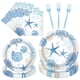 thumbnail image 1 of Juego de vajilla Rakuto para 24 personas, 96 piezas, para fiestas con temática oceánica, 1 of 6