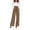 Coffee, variant on SNKSDGM Women's Plus Black Pants for Women Petite Plus Work Pants Women Petite Green High Waisted Wide Leg Business Casual Pants for Women with Zipper and Belt Comfortable Wear