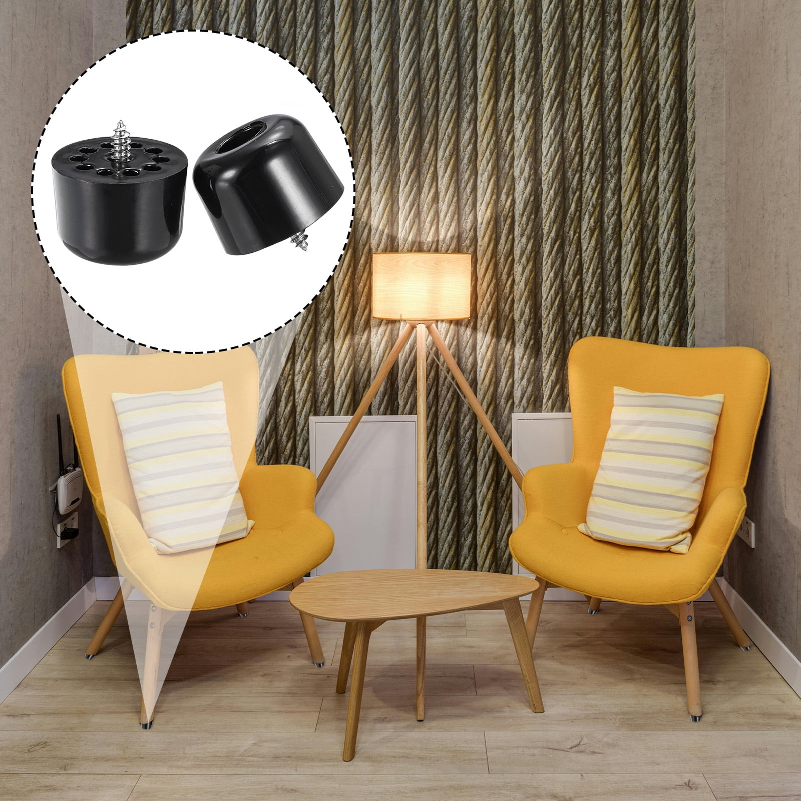Unique Bargains Cutting Board Feet Round Rubber Bumpers Pads with Screws 0.2"x0.87" 4Pcs