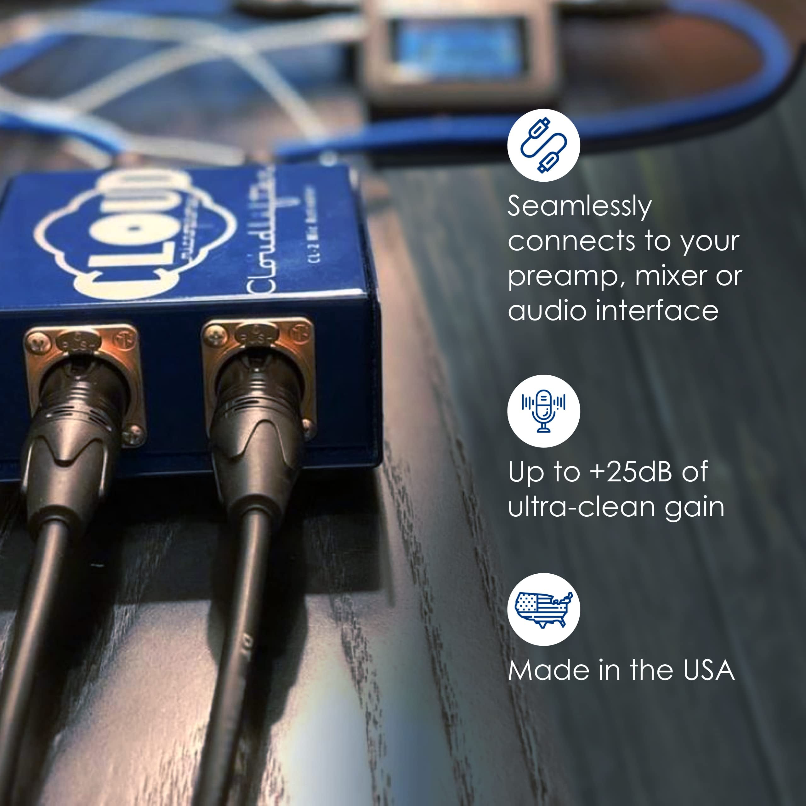 Cloud Microphones - Cloudlifter CL-2 Mic Activator - Ultra-Clean Microphone Preamp Gain - USA Made