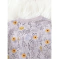 thumbnail image 5 of Seyurigaoka Newborn Baby Girls Romper Tops Floral Ribbed Playsuits Long Sleeve O Neck Loose Casual Jumpsuits for 0-24M Toddler Kids, 5 of 9