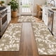 thumbnail image 1 of MeyJey Juego de Tapetes de Cocina de 3 Piezas, Antideslizantes y Lavables a Máquina Mats para el Piso Del Hogar y la Sala de Estar, Beige, 1 of 6