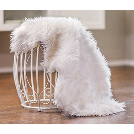 Chanasya Super Soft Faux Fur Fake Sheepskin White Sofa Couch Stool Chanasya Super Soft Faux Fur Fake Sheepskin White Sofa Couch Stool Casper Vanity Chair Cover Rug