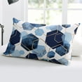 thumbnail image 5 of Modern Geometric Navy Blue Throw Pillow Cover,Abstract Gold Lines Nordic Art Rectangle Decorative Pillow Case Protector Soft Cushion Cover Lumbar Pillowcase for Couch Sofa Bedroom Car Decor 20x26 In, 5 of 8