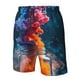 thumbnail image 4 of Fotbe Modern Art Red And Blue Colors Trajes de Baño Estampados para Hombre, Shorts de Verano de Secado Rápido, Ropa de Playa, Bañadores-Large, 4 of 6