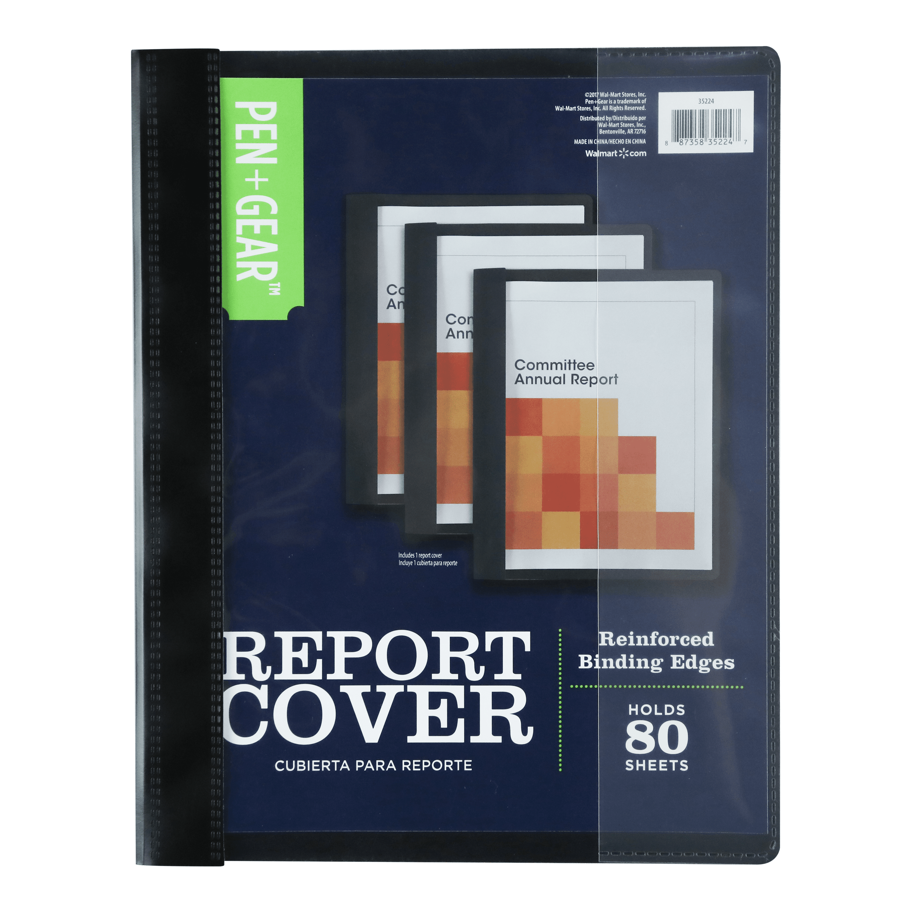 Pen + Gear Deluxe Report Cover with Clear Front, Holds 80 Pages, 8-1/2 x 11 inches, 1 Pack