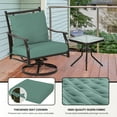 thumbnail image 2 of Aoodor 3-Piece Outdoor Patio Dining Set with Swivel Rocking Chairs and Glass Table, Peacock Blue, 2 of 7