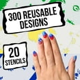 thumbnail image 4 of Custom Body Art Airbrush Nail Stencils - Design Series Set # 4 includes 20 Individual Nail Templates with 16 Designs, 4 of 6