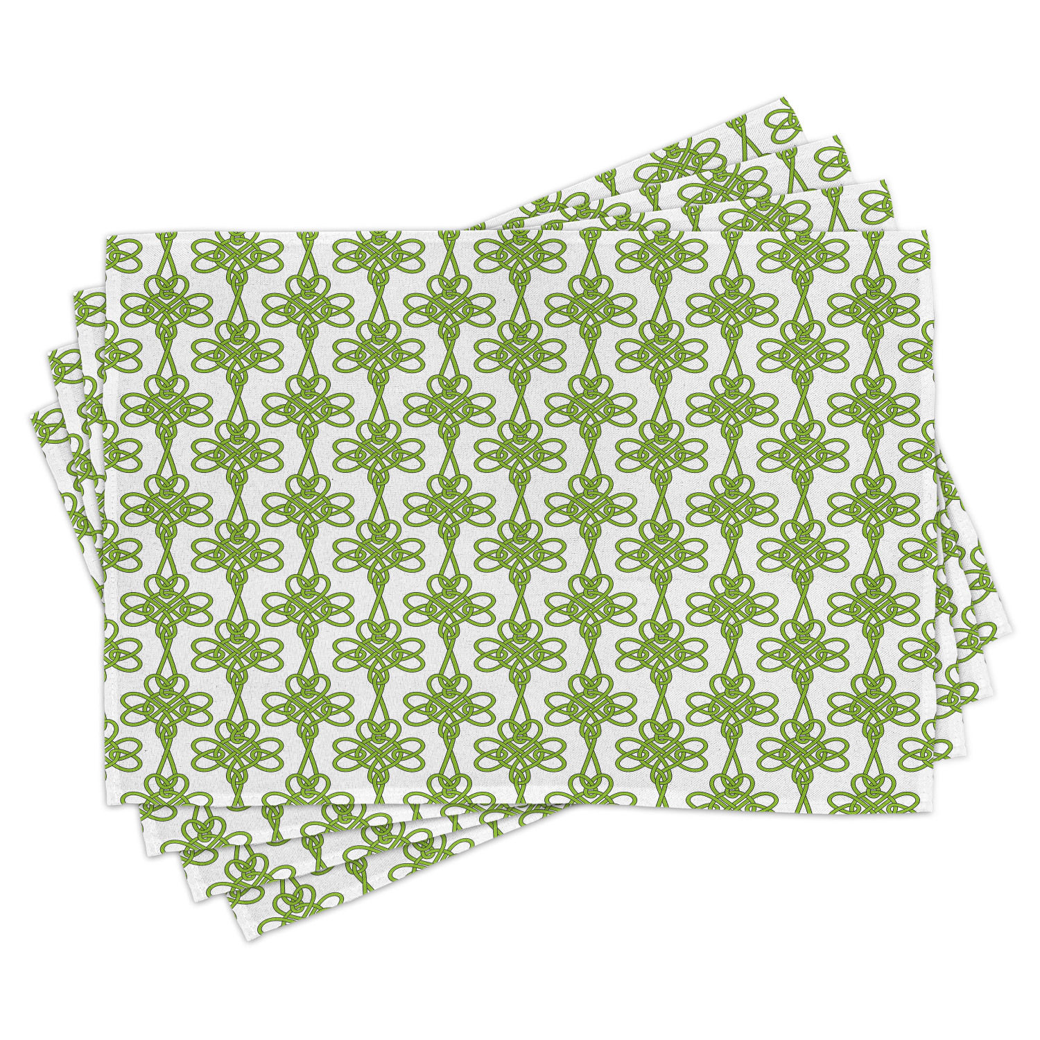 Irish Placemats Set of 4 Entangled Clover Leaves Twigs Celtic Pattern