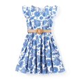 thumbnail image 1 of Vestido PATPAT Vintage Boho Floral con Volantes y Cinturón 6-7 Años, 1 of 9