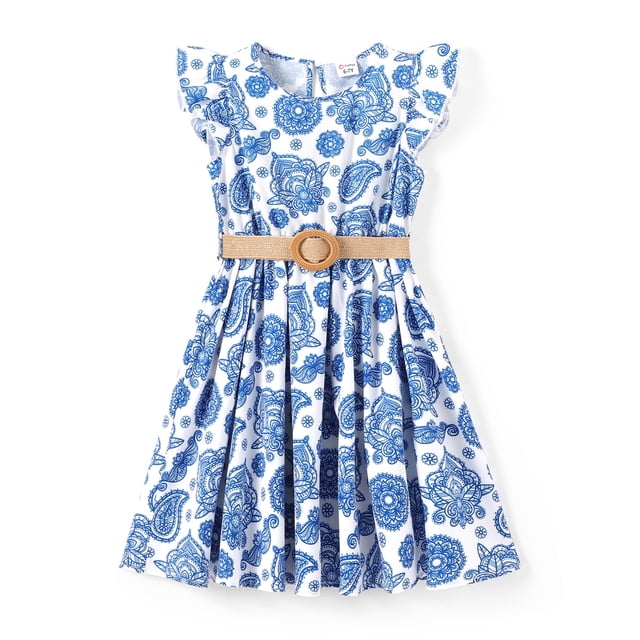 Vestido PATPAT Vintage Boho Floral con Volantes y Cinturón 6-7 Años