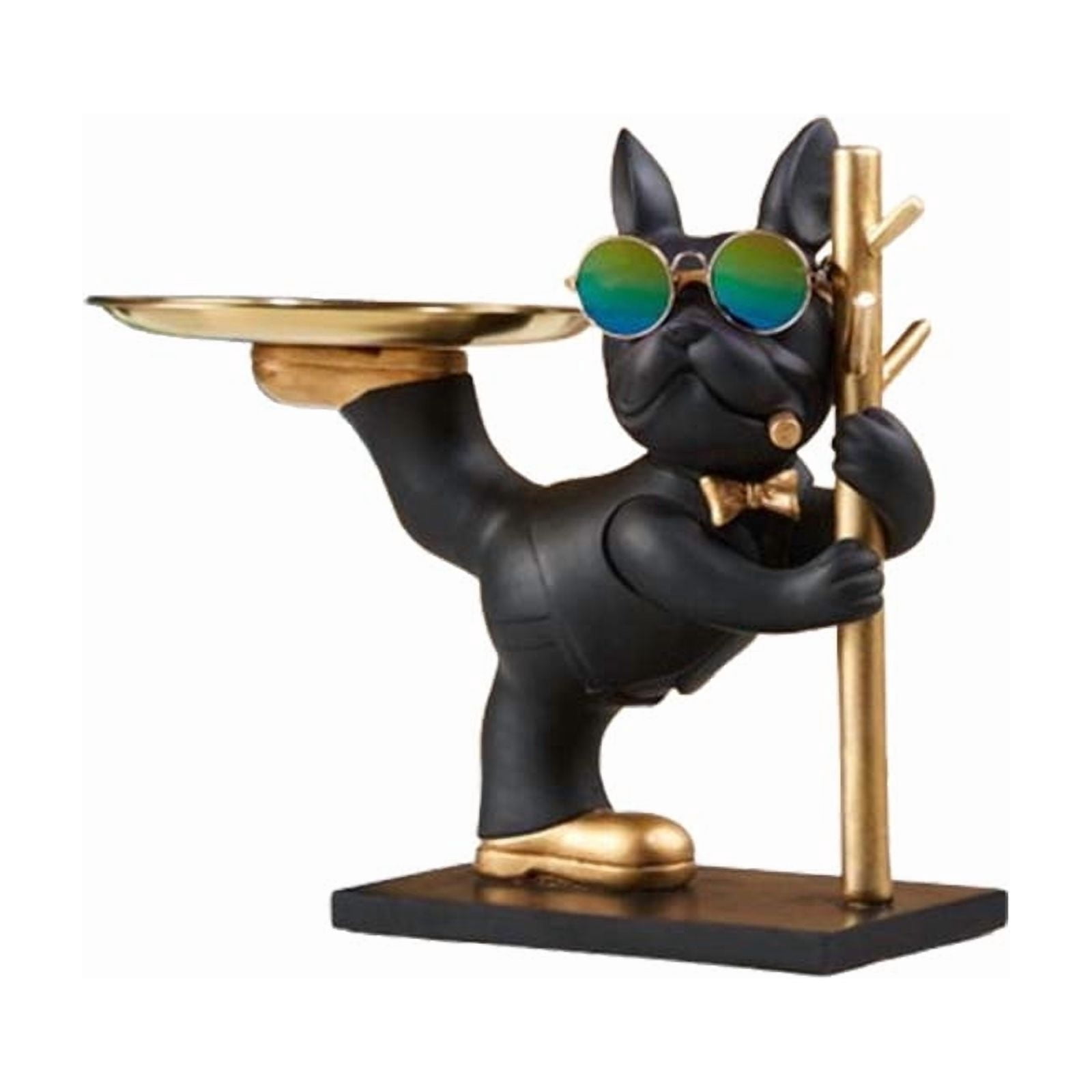FEOLGEHLY Hanging Resin Bird Feeders for Outdoors, Faux Small Dog-shaped Bird Bath, Home Garden Decor, Sturdy and Durable Hummingbird Feeders for Outdoors, for Halloween Birthdays Mother'S Day(Black)