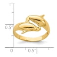 thumbnail image 2 of Solid 14k Yellow Gold Double Dolphin Ring Band Size 5, 2 of 3