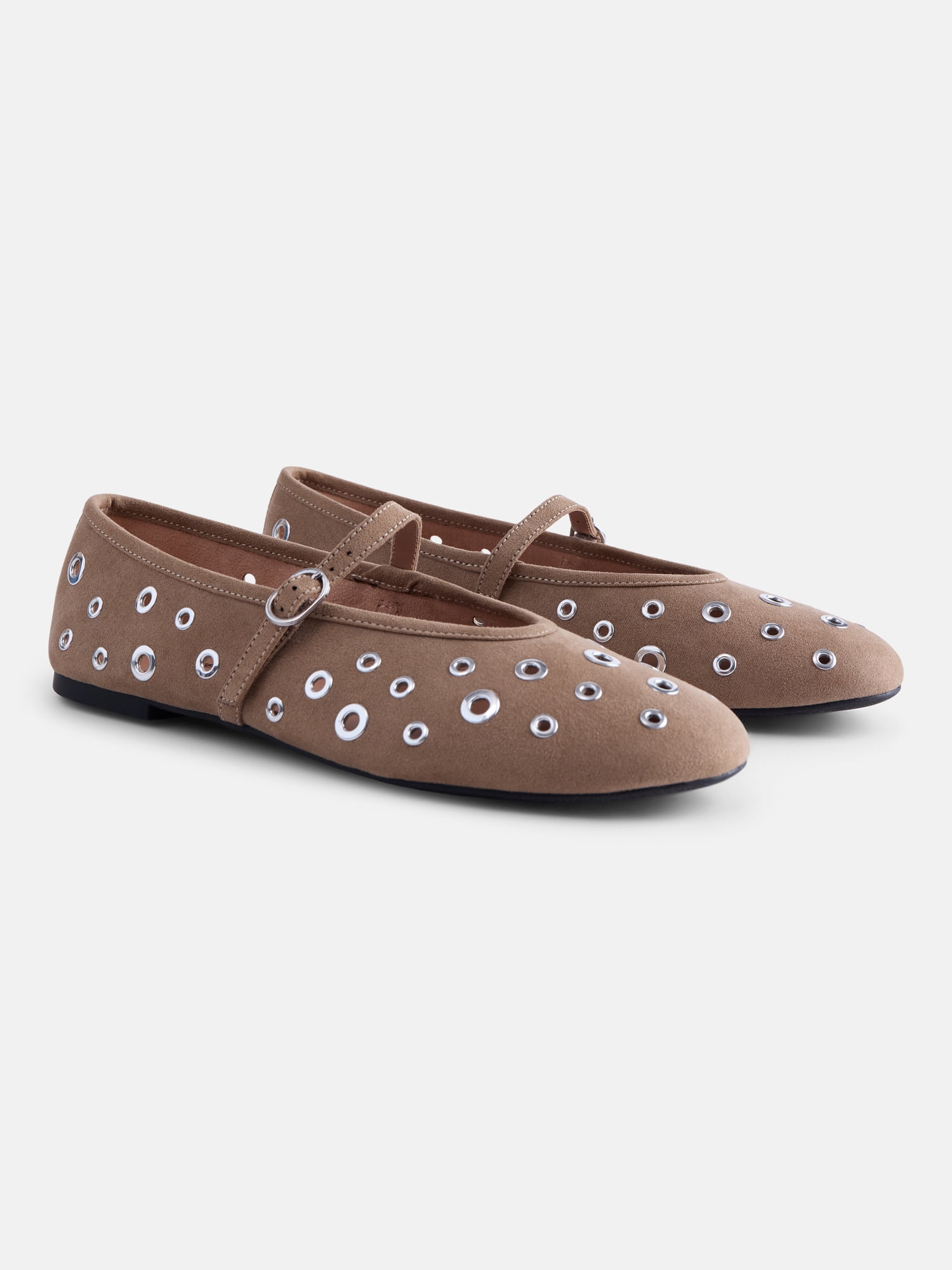 No Boundaries Women's Grommets Mary Jane Flats
