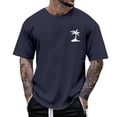 thumbnail image 3 of Black T Shirts Mens Xl Quarter Sleeve Big & Tall Plus Size Tees Comfy Gradient Round Neck Summer Casual Vacation Basic Shirts, 3 of 5