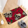 thumbnail image 1 of Alfombrilla de puerta con estampado de franela de calavera de Halloween, alfombrilla antideslizante absorbente para baño Wmkox8yii HFSH5498, 1 of 1