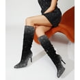 thumbnail image 5 of RONILURN Womens Rhinestone Knee High Boots Sparkly Slouchy Tall Boots Pointed Toe High Heel Wide Calf Glitter Stiletto Boot for Women, 5 of 8