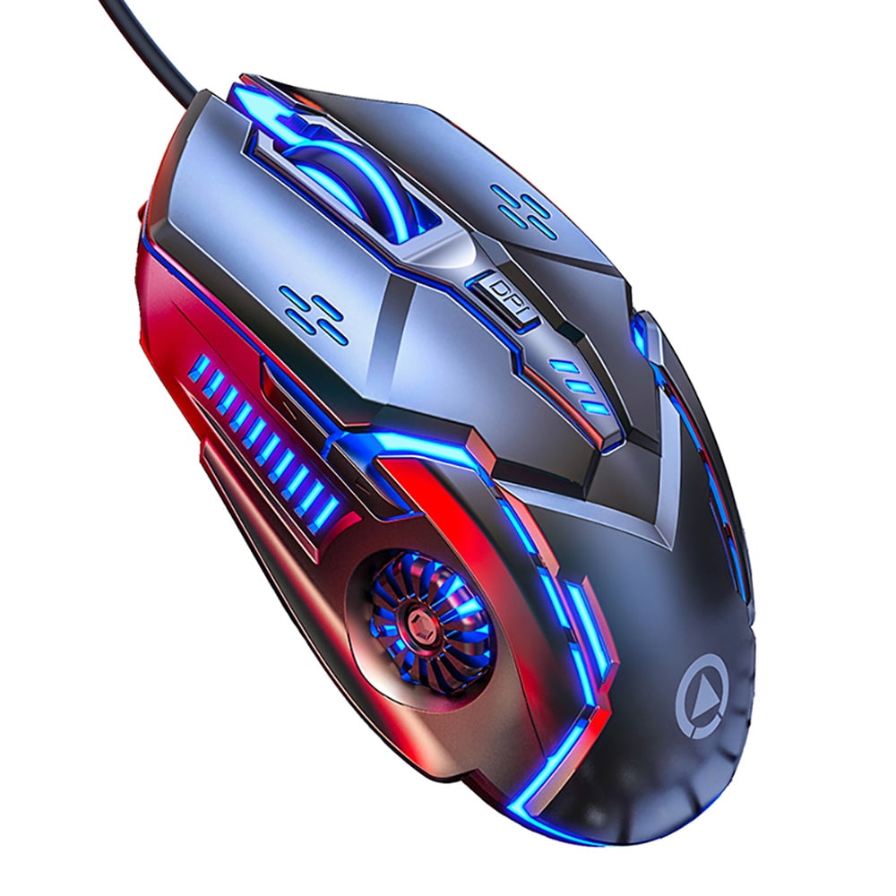 SUGIFT Gaming Mouse Wired USB Optical Computer Mice with RGB Backlit Ergonomic-Black