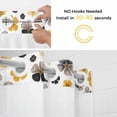 thumbnail image 5 of Botanical Flowers No Hook Shower Curtain Waterproof,Bathroom Curtains with Snap in Liners and See Through Top Window,Farmhouse Yellow Gray Floral Plants Hotel Style Bathtub Curtains Shower 72"Wx78"L, 5 of 8