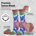 thumbnail image 2 of ODD SOX – Basix Unisex Crew Socks – Tie Dye Hippy – Large – Soft Cotton Blend Ribbed Crew, Cushioned, 2 of 2