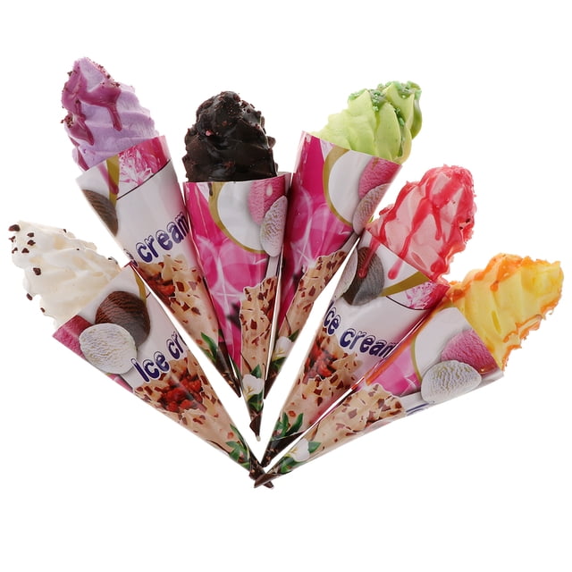 Postre Realista de La Comida Del Modelo Del Cono de Artificial 6Pcs para en Sunnimix Comida artificial realista
