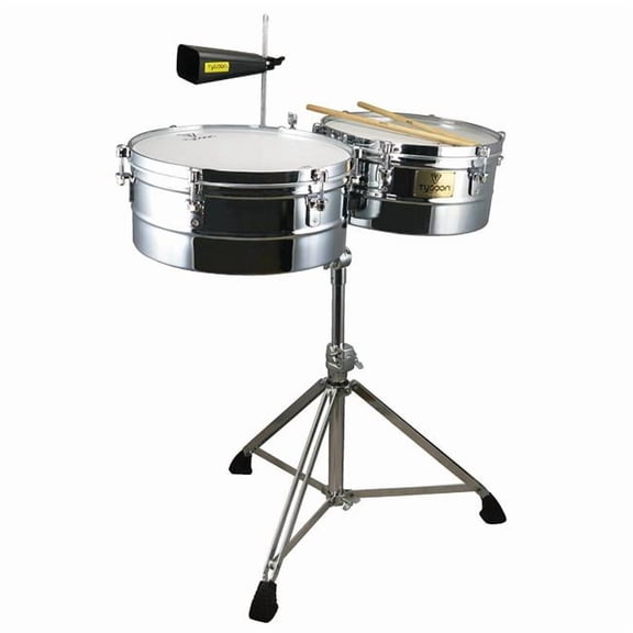 Tycoon  14 in. & 15 in. Shell Timbales - Chrome