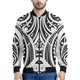 thumbnail image 3 of Chaqueta con cremallera maorí en blanco y negro para hombres y niños, sudadera de gran tamaño con estampado 3D, chaquetas bomber de manga larga para primavera y otoño, 3 of 5