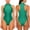 Green, variant on Womens Bodysuit Sleeveless Mock Neck Leotard Rash Guard Surfing One Piece Swimsuit Black S