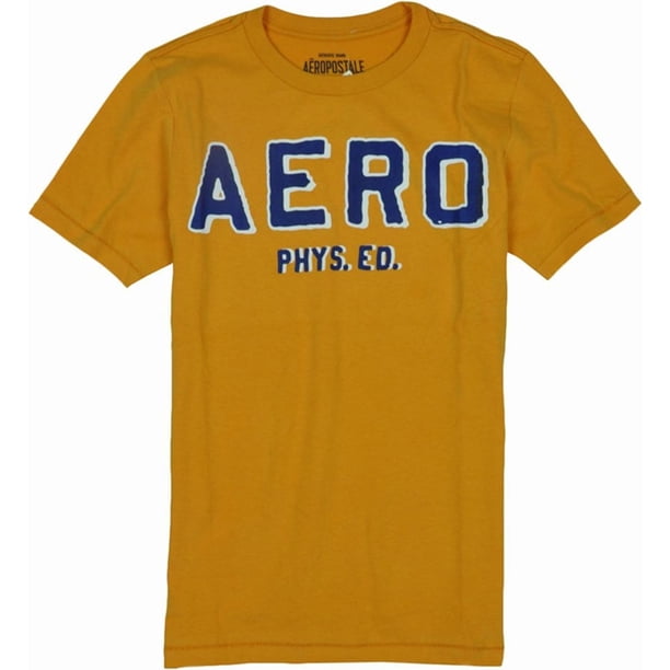 Aeropostale Hombres Aero Phys. Camiseta gráfica Ed, naranja, grande