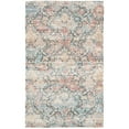 thumbnail image 6 of SAFAVIEH Saffron Nikola Floral Area Rug, Coral/Aqua, 6' x 6' Square, 6 of 6