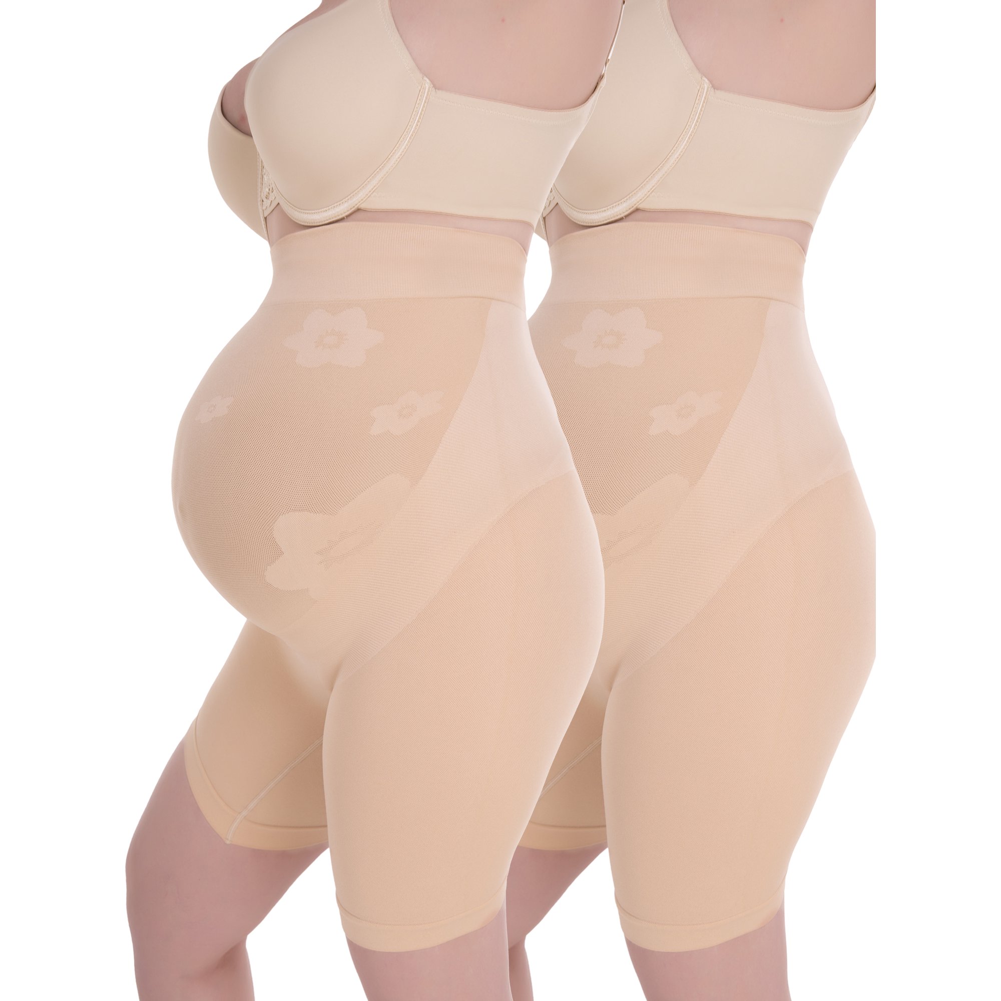 2 Pack Maternity Shapewear for Dresses Women's Over Bump Pregnancy Shorts Seamless Underwear Prevent Chaffing