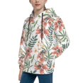 thumbnail image 2 of Kdxio Lilies Flowers Pattern Boys Athletic Unisex Boys Girls Hoodie with Pocket Sweatshirts-X-Large, 2 of 6