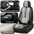 thumbnail image 4 of Black and Gray Car Seat Covers for kia Forte5 2012-2024 Car Seat Cover , Faux Leather, 5 Seats Full Set, Anti-Slip, With Lumbar Support, Protect and Upgrade Seats, Beautify the Interior of Old Cars, 4 of 10