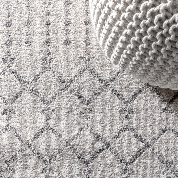 JONATHAN Y MOROCCAN HYPE 2 x 3 Area Rug, Boho Vintage Diamond - Cream/Gray, MOH101B-23