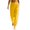 19# Yellow, variant on Women's Tapered Joggers with Pockets High Waist Elastic Drawstring Sweatpants, Ribbed Ankle Cuffs Casual Pants White 3XL