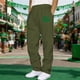 thumbnail image 1 of Ceisia Men's Trendy St. Patrick's Gift Day Print Elastic Waist Lacing Straight Casual Work Pants with Pockets, 1 of 5