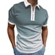 thumbnail image 1 of Camisas Oversize Hombre Camisa de manga corta con cuello vuelto y cremallera con estampado degradado informal de verano para hombre (Grey, XXL), 1 of 5