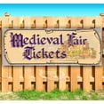 thumbnail image 1 of Medieval Fair Tickets Castle Purple Text 13 oz Vinyl Banner With Metal Grommets, 1 of 4