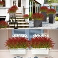 thumbnail image 2 of Scidweet Fall Artificial Plants Outdoor, 16 Bundles Autumn Fake Faux Grass Plastic Plants Fall Decorations for Patio Garden Porch Yard Home Fall Decor, Red, 2 of 7