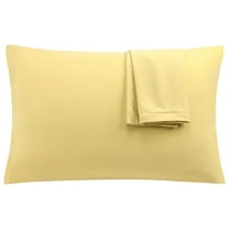 REGALWOVEN Set of 2 Microfiber Pillowcases with Zipper Gold Queen(20"x30")