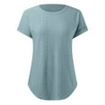 thumbnail image 6 of Womens Summer Tops Ladies V Neck Long Sleeve Tops Long Sleeve Pullover Women Short Shirt Stretch V Neck T Shirt Women Loose Dress Athletic Tees for Boys Tee Shirts on Clearance Blue XL, 6 of 7