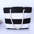 thumbnail image 4 of VOAVEKE Beach Bag Tropical Summer Striped Beach Bag For Women Tote Bags Reusable Grocery Shoulder Bag With Zipper Pocket, 4 of 5