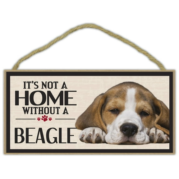 Wood Sign: It's Not a Home Without a Beagle, Gifts, Decorations