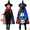 Blue1, variant on Toddler Kids Boys Girls Halloween Cape with Witch Hat and Skull Print for Festive Holiday Party Dress Up Outerwear Poncho One Size