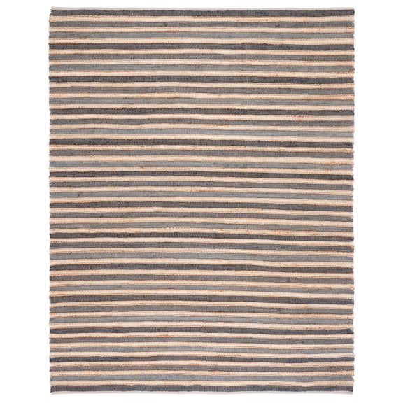 SAFAVIEH Striped Kilim Lorcan Striped Area Rug, Charcoal/Ivory, 8' x 10'