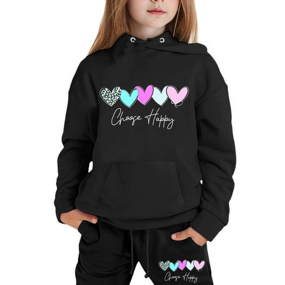 WOYY Toddler Girls 2 Piece Casual Active Hoodie Sweatpants Outfits Sweatsuit, Sizes 2-3T