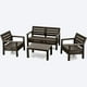 thumbnail image 3 of Juego de Muebles para Jardín, Set 4 Piezas, Sofá Doble, 2 Sillones y Mesa de Centro, Plástico Resistente RIMAX, 3 of 9