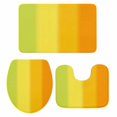 thumbnail image 2 of Colorful Gradient Bathroom Rugs Set Green Yellow Orange Ombre Striped Modern Non Slip Absorbent Soft Bath Mats 3 Piece Set with Bathroom Rug, U-Shaped Floor Mat, Toilet Seat Cover Large Size, 2 of 9
