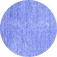 thumbnail image 1 of Ahgly Company Machine Washable Indoor Round Abstract Blue Contemporary Area Rugs, 3' Round, 1 of 4